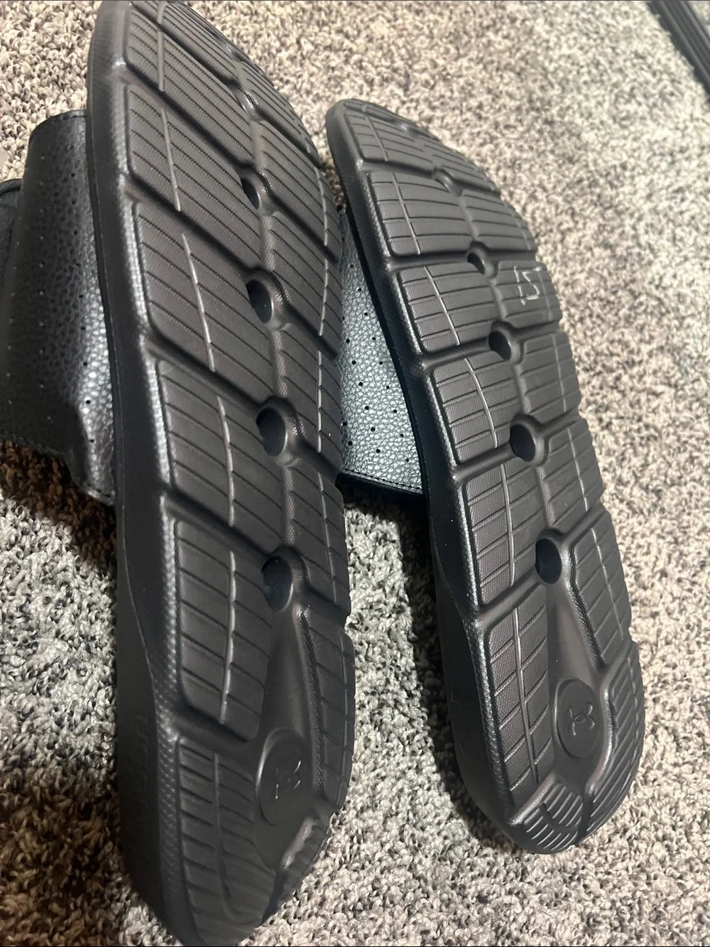 Under Armour Black Slide Sandals with White Logo for Men
